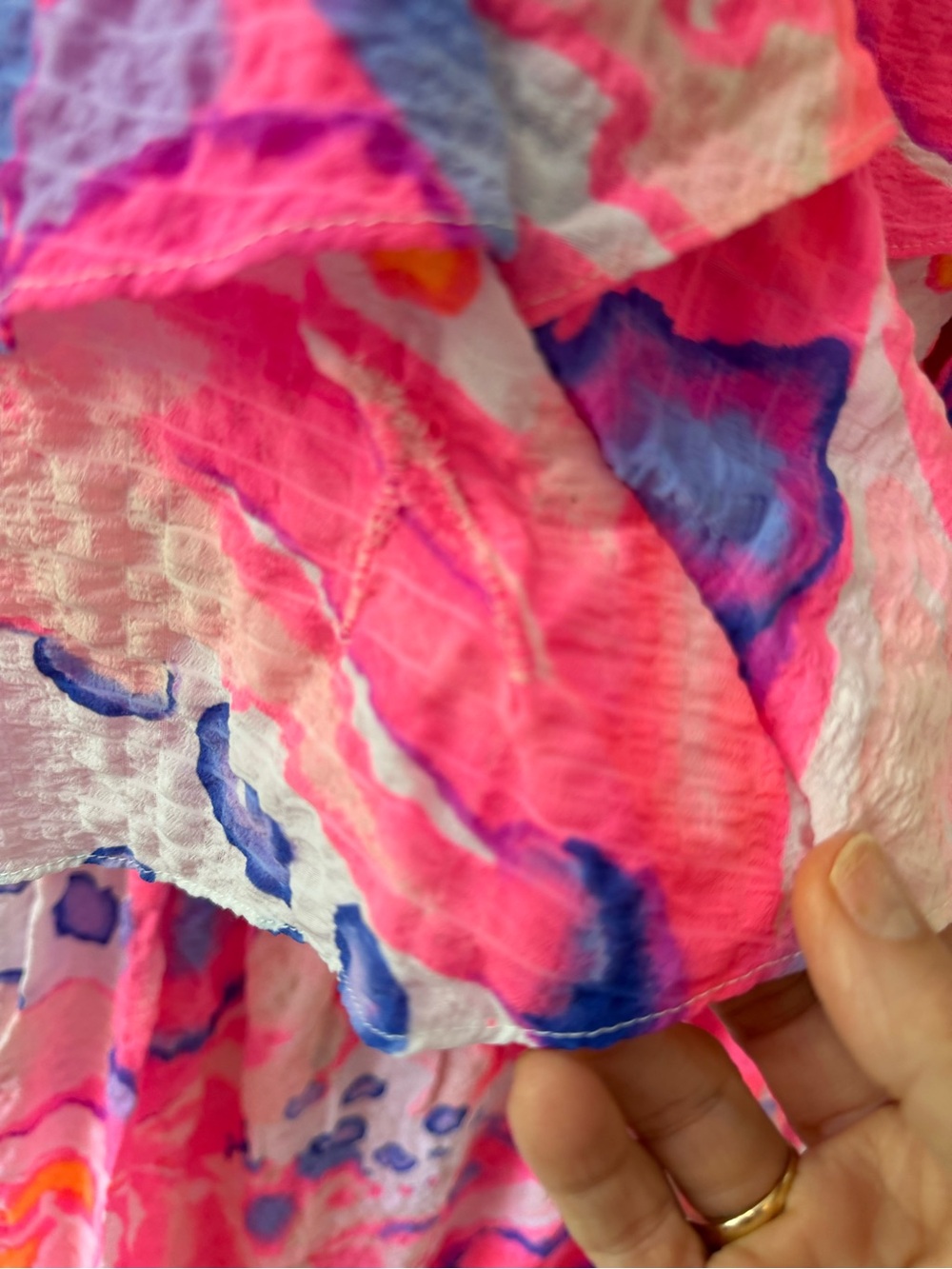 Lilly Pulitzer Pink Multi-Color Off-Shoulder Ruffle Dress - Picture 4 of 8